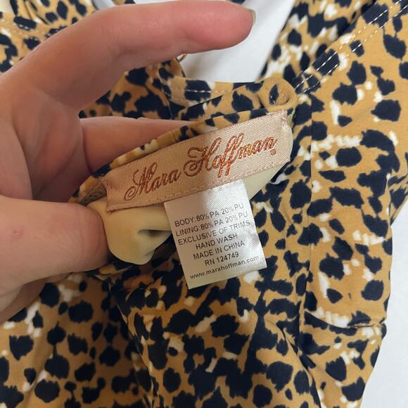 Mara Hoffman leopard front twist one piece swimsuit sz S - Picture 2 of 5